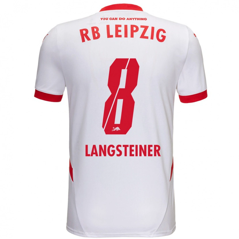 Danxen Mænd Toni Langsteiner #8 Hvid Rød Hjemmebane Spillertrøjer 2024/25 Trøje T-Shirt