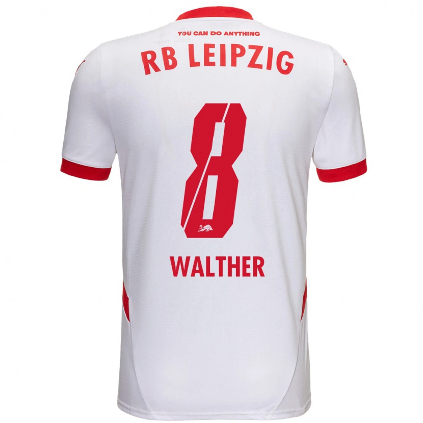 Danxen Mænd Kofi Walther #8 Hvid Rød Hjemmebane Spillertrøjer 2024/25 Trøje T-Shirt