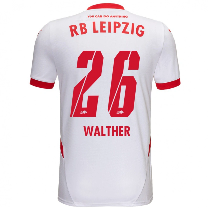Danxen Mænd Mika Walther #26 Hvid Rød Hjemmebane Spillertrøjer 2024/25 Trøje T-Shirt