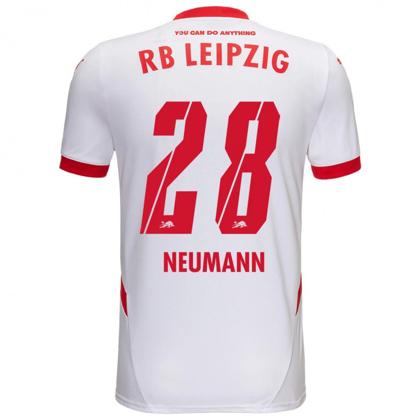 Danxen Mænd Cenny Neumann #28 Hvid Rød Hjemmebane Spillertrøjer 2024/25 Trøje T-Shirt