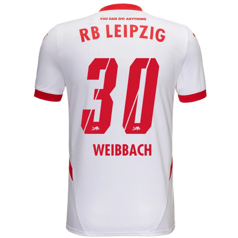 Danxen Mænd Noah Weißbach #30 Hvid Rød Hjemmebane Spillertrøjer 2024/25 Trøje T-Shirt