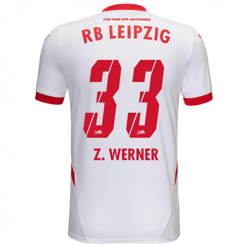 Danxen Mænd Zoé Werner #33 Hvid Rød Hjemmebane Spillertrøjer 2024/25 Trøje T-Shirt