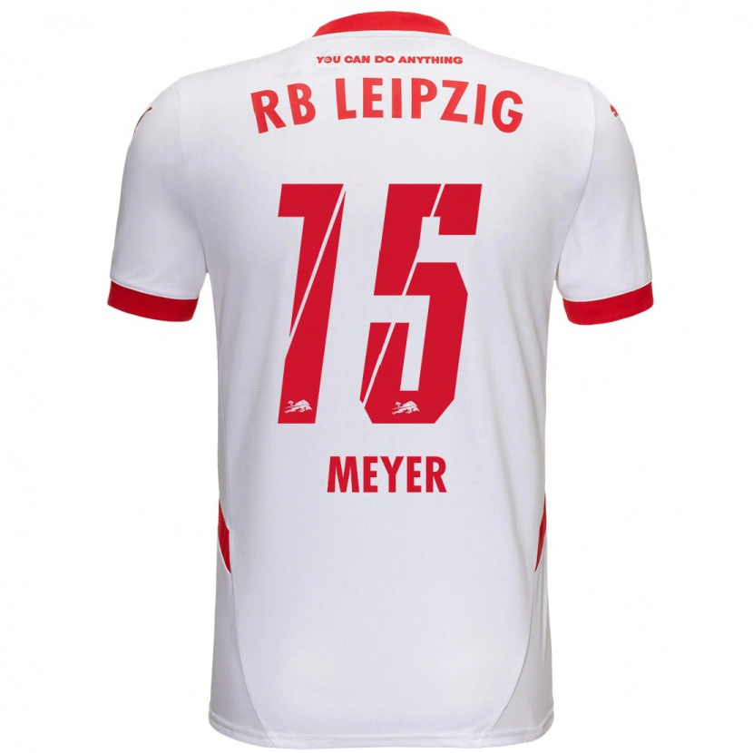 Danxen Mænd Tim Meyer #15 Hvid Rød Hjemmebane Spillertrøjer 2024/25 Trøje T-Shirt