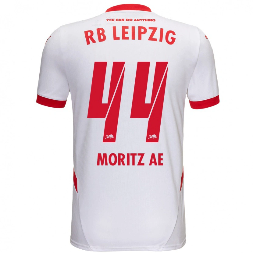 Danxen Mænd Moritz Aé #44 Hvid Rød Hjemmebane Spillertrøjer 2024/25 Trøje T-Shirt