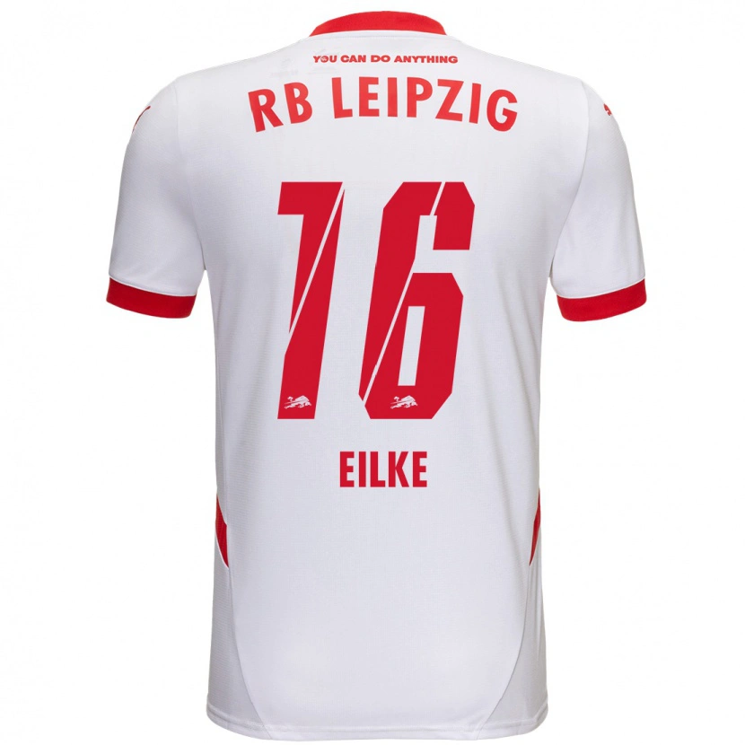 Danxen Mænd Lennox Eilke #16 Hvid Rød Hjemmebane Spillertrøjer 2024/25 Trøje T-Shirt