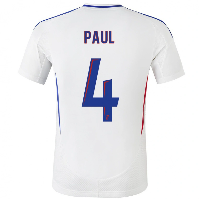 Danxen Mænd Paul Akouokou #4 Hvid Blå Hjemmebane Spillertrøjer 2024/25 Trøje T-Shirt