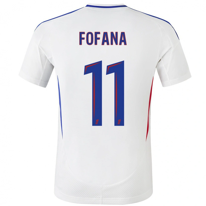Danxen Mænd Malick Fofana #11 Hvid Blå Hjemmebane Spillertrøjer 2024/25 Trøje T-Shirt