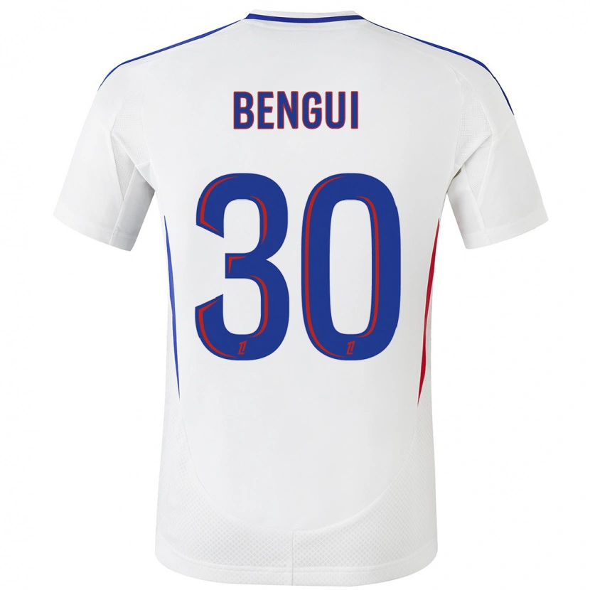 Danxen Mænd Justin Bengui Joao #30 Hvid Blå Hjemmebane Spillertrøjer 2024/25 Trøje T-Shirt