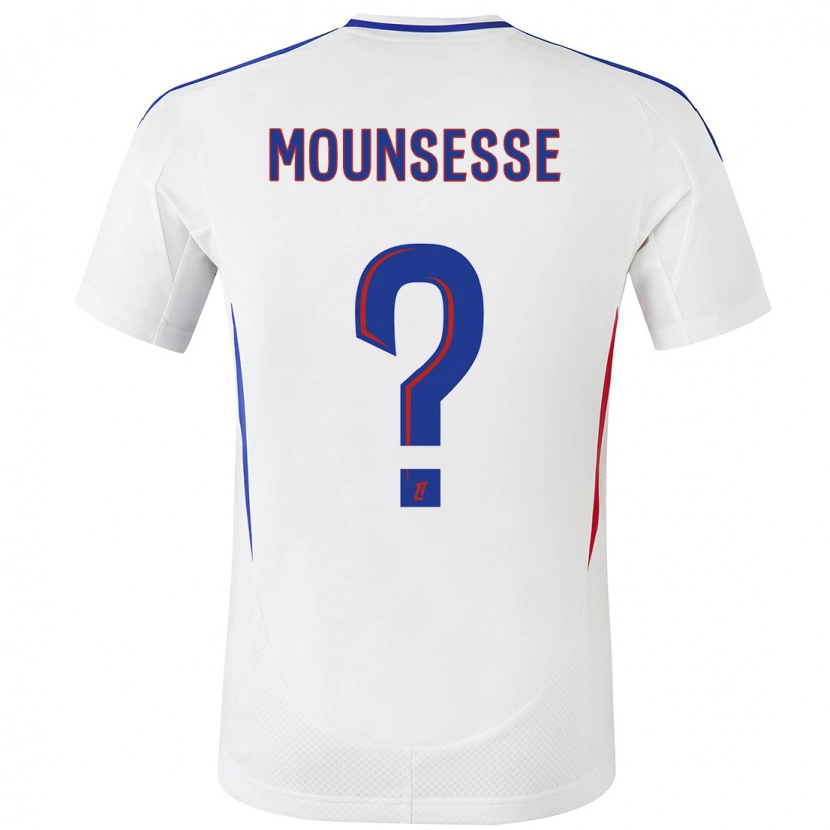 Danxen Mænd Jérémy Mounsesse #0 Hvid Blå Hjemmebane Spillertrøjer 2024/25 Trøje T-Shirt