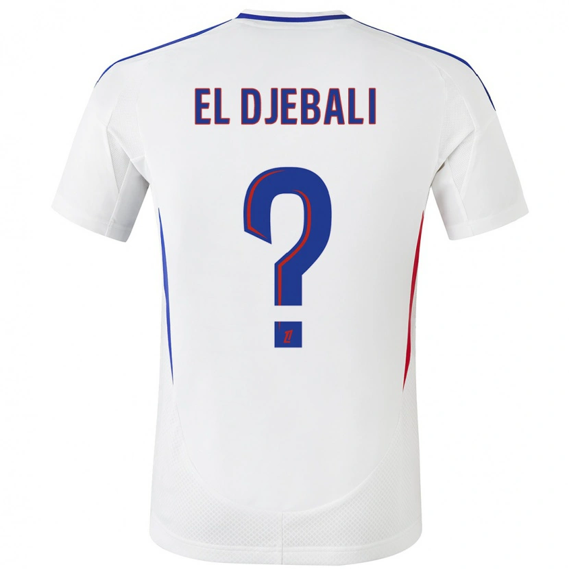 Danxen Mænd Chaïm El Djebali #0 Hvid Blå Hjemmebane Spillertrøjer 2024/25 Trøje T-Shirt