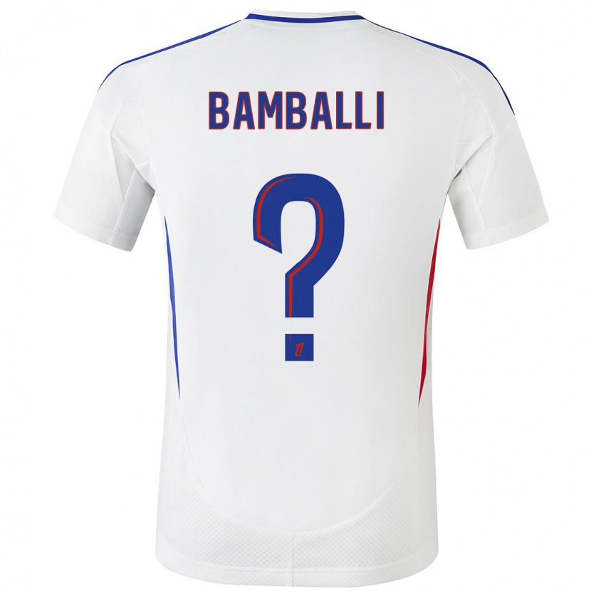 Danxen Mænd Léo Bamballi #0 Hvid Blå Hjemmebane Spillertrøjer 2024/25 Trøje T-Shirt