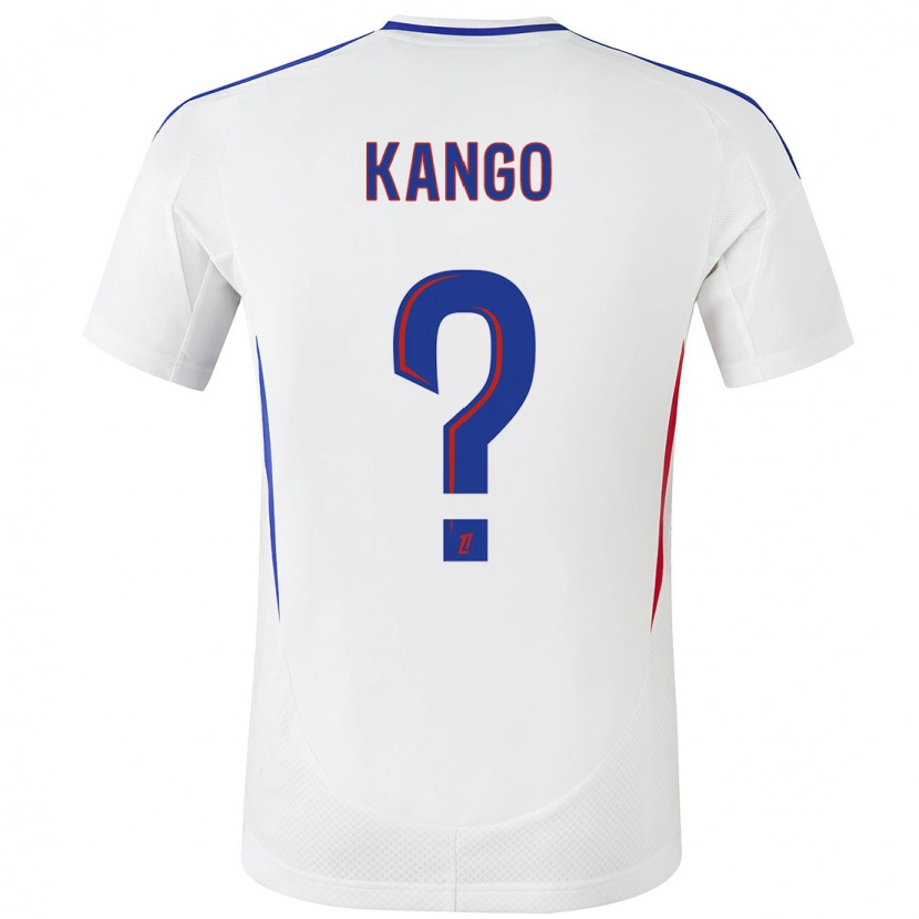 Danxen Mænd Steeve Kango #0 Hvid Blå Hjemmebane Spillertrøjer 2024/25 Trøje T-Shirt