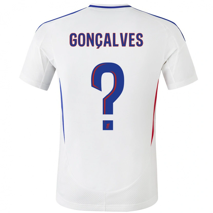 Danxen Mænd Tiago Gonçalves #0 Hvid Blå Hjemmebane Spillertrøjer 2024/25 Trøje T-Shirt