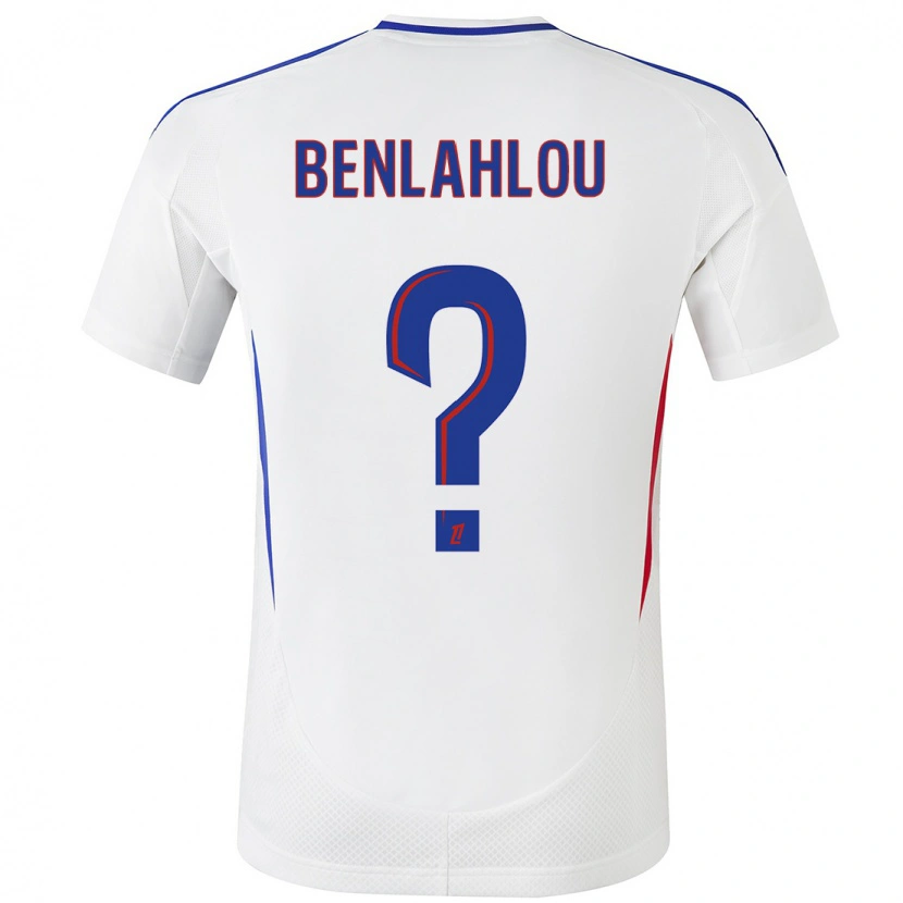 Danxen Mænd Daryll Benlahlou #0 Hvid Blå Hjemmebane Spillertrøjer 2024/25 Trøje T-Shirt