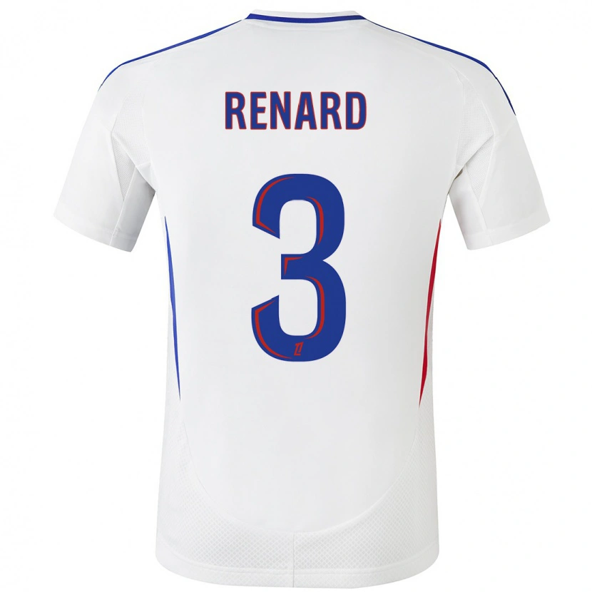 Danxen Mænd Wendie Renard #3 Hvid Blå Hjemmebane Spillertrøjer 2024/25 Trøje T-Shirt