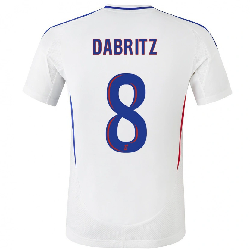 Danxen Mænd Sara Däbritz #8 Hvid Blå Hjemmebane Spillertrøjer 2024/25 Trøje T-Shirt