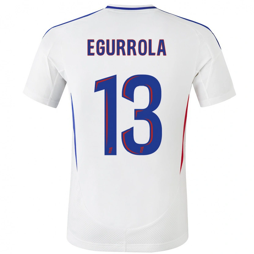 Danxen Mænd Damaris Egurrola #13 Hvid Blå Hjemmebane Spillertrøjer 2024/25 Trøje T-Shirt