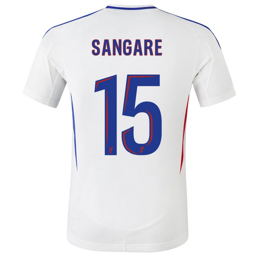 Danxen Mænd Wassa Sangaré #15 Hvid Blå Hjemmebane Spillertrøjer 2024/25 Trøje T-Shirt