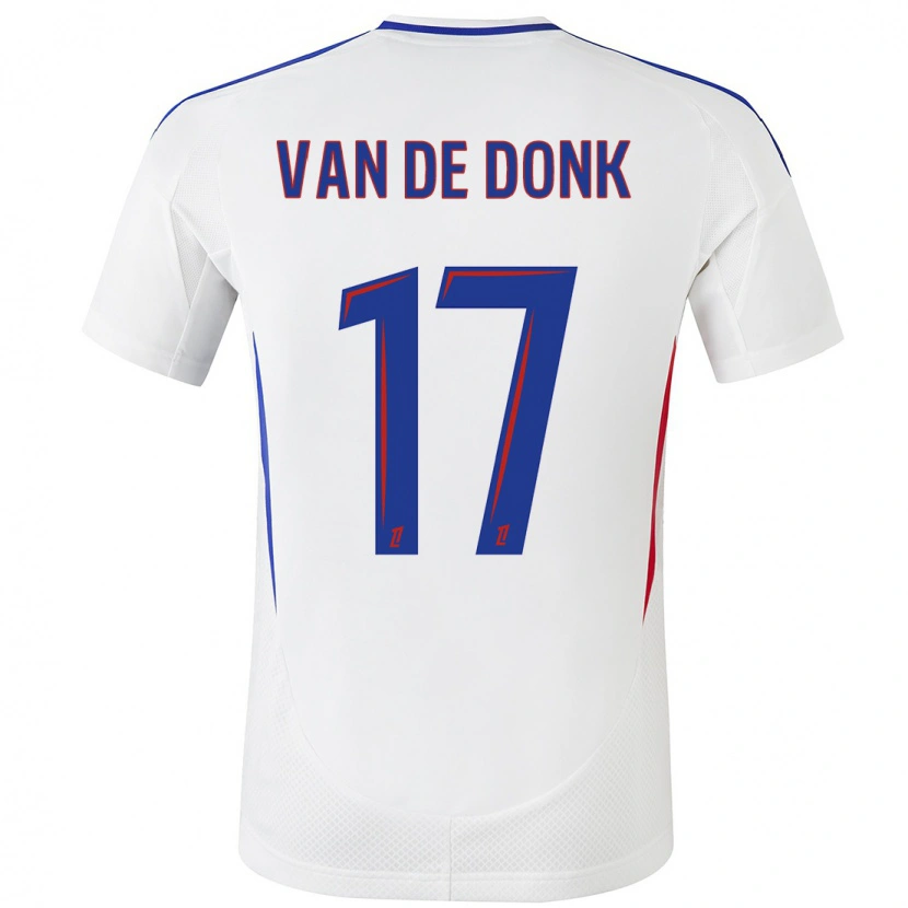 Danxen Mænd Daniëlle Van De Donk #17 Hvid Blå Hjemmebane Spillertrøjer 2024/25 Trøje T-Shirt