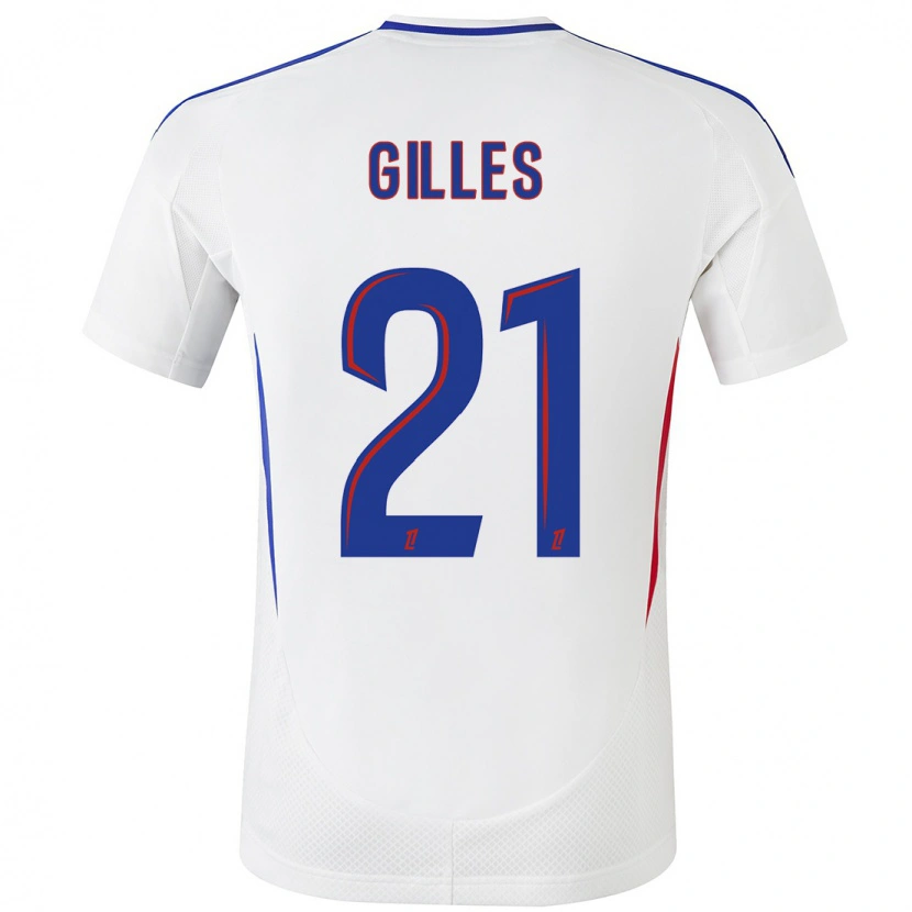 Danxen Mænd Vanessa Gilles #21 Hvid Blå Hjemmebane Spillertrøjer 2024/25 Trøje T-Shirt