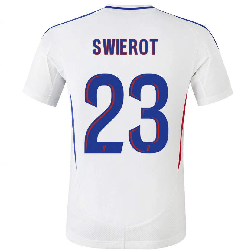 Danxen Mænd Julie Swierot #23 Hvid Blå Hjemmebane Spillertrøjer 2024/25 Trøje T-Shirt