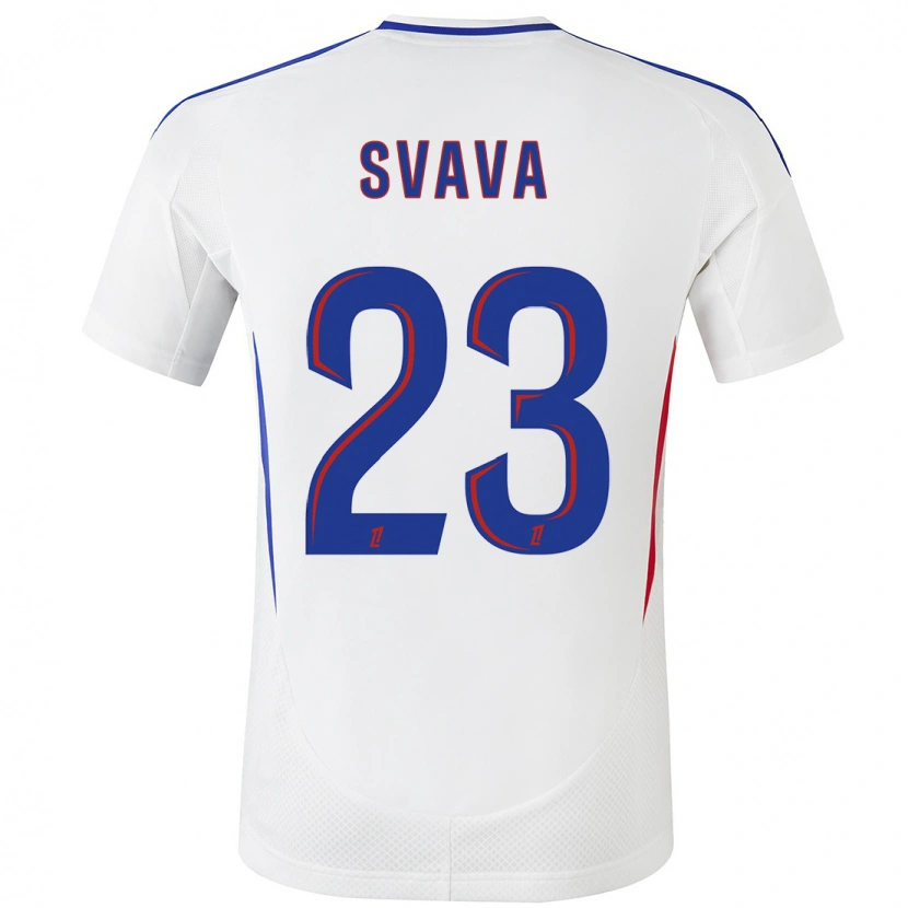 Danxen Mænd Sofie Svava #23 Hvid Blå Hjemmebane Spillertrøjer 2024/25 Trøje T-Shirt