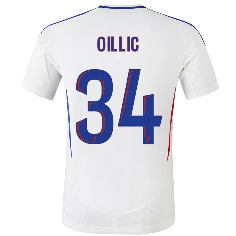 Danxen Mænd Laureen Oillic #34 Hvid Blå Hjemmebane Spillertrøjer 2024/25 Trøje T-Shirt