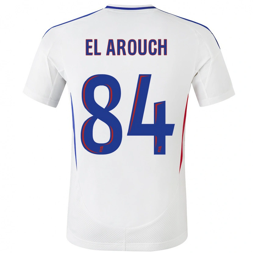 Danxen Mænd Mohamed El Arouch #84 Hvid Blå Hjemmebane Spillertrøjer 2024/25 Trøje T-Shirt