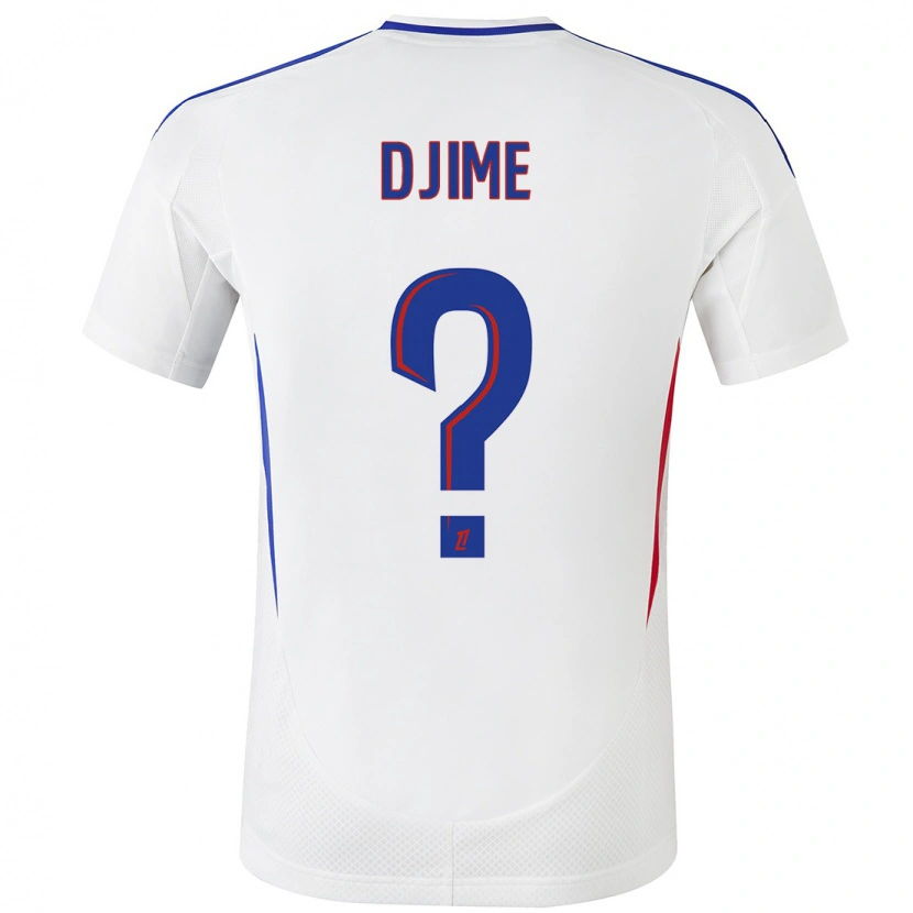 Danxen Mænd Ahmed Djime #0 Hvid Blå Hjemmebane Spillertrøjer 2024/25 Trøje T-Shirt