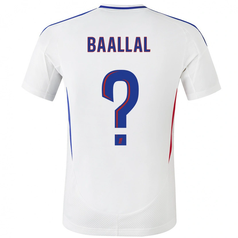 Danxen Mænd Abdellah Baallal #0 Hvid Blå Hjemmebane Spillertrøjer 2024/25 Trøje T-Shirt