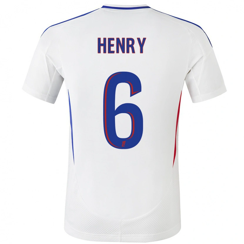 Danxen Mænd Amandine Henry #6 Hvid Blå Hjemmebane Spillertrøjer 2024/25 Trøje T-Shirt