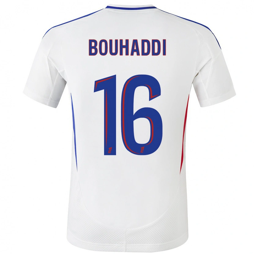 Danxen Mænd Sarah Bouhaddi #16 Hvid Blå Hjemmebane Spillertrøjer 2024/25 Trøje T-Shirt