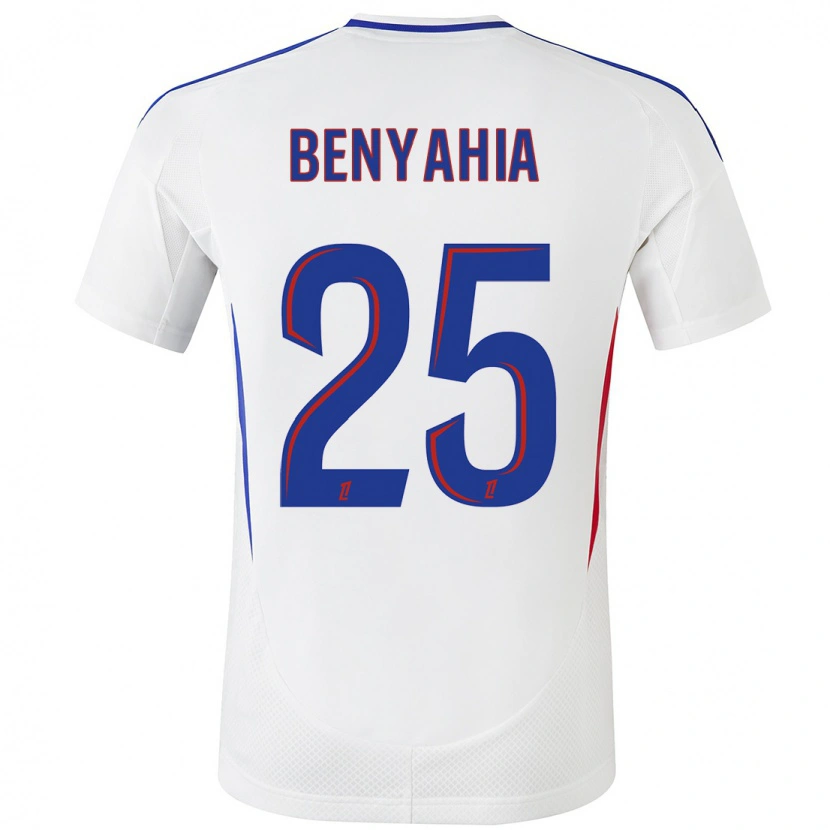 Danxen Mænd Ines Benyahia #25 Hvid Blå Hjemmebane Spillertrøjer 2024/25 Trøje T-Shirt