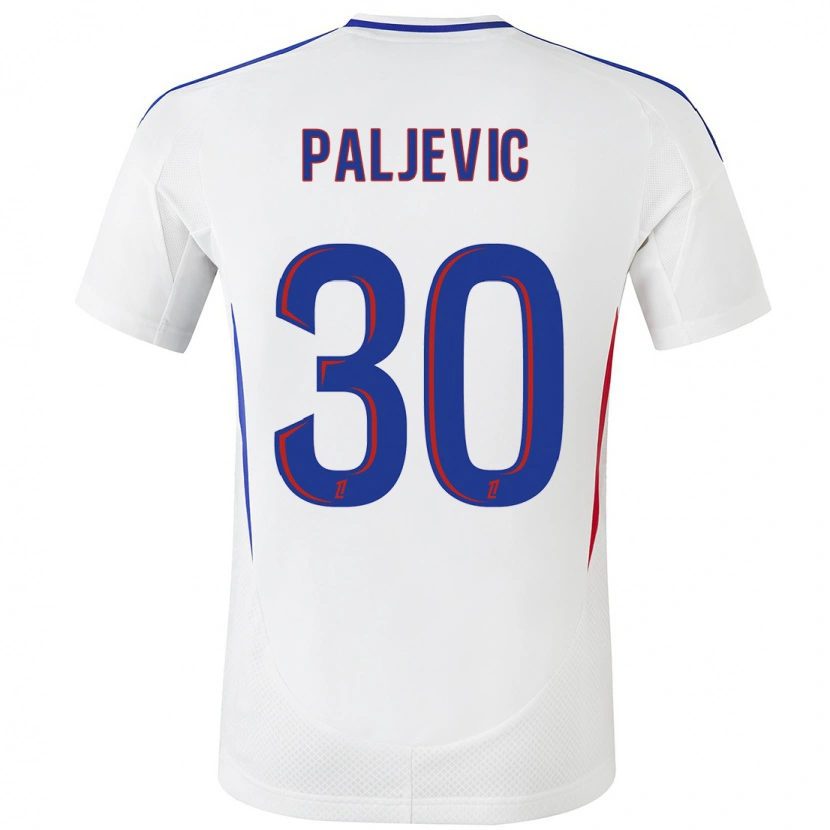Danxen Mænd Alyssia Paljevic #30 Hvid Blå Hjemmebane Spillertrøjer 2024/25 Trøje T-Shirt