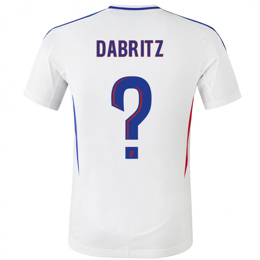 Danxen Mænd Sara Dabritz #0 Hvid Blå Hjemmebane Spillertrøjer 2024/25 Trøje T-Shirt