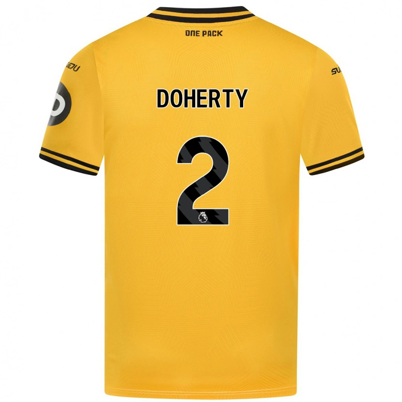 Danxen Mænd Matt Doherty #2 Gul Hjemmebane Spillertrøjer 2024/25 Trøje T-Shirt