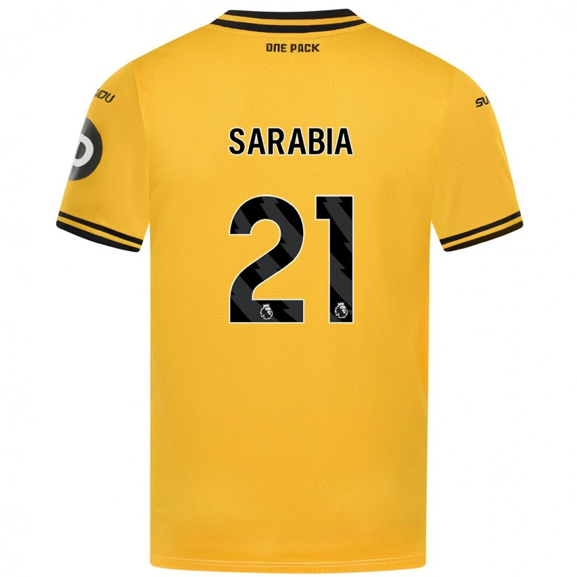 Danxen Mænd Pablo Sarabia #21 Gul Hjemmebane Spillertrøjer 2024/25 Trøje T-Shirt