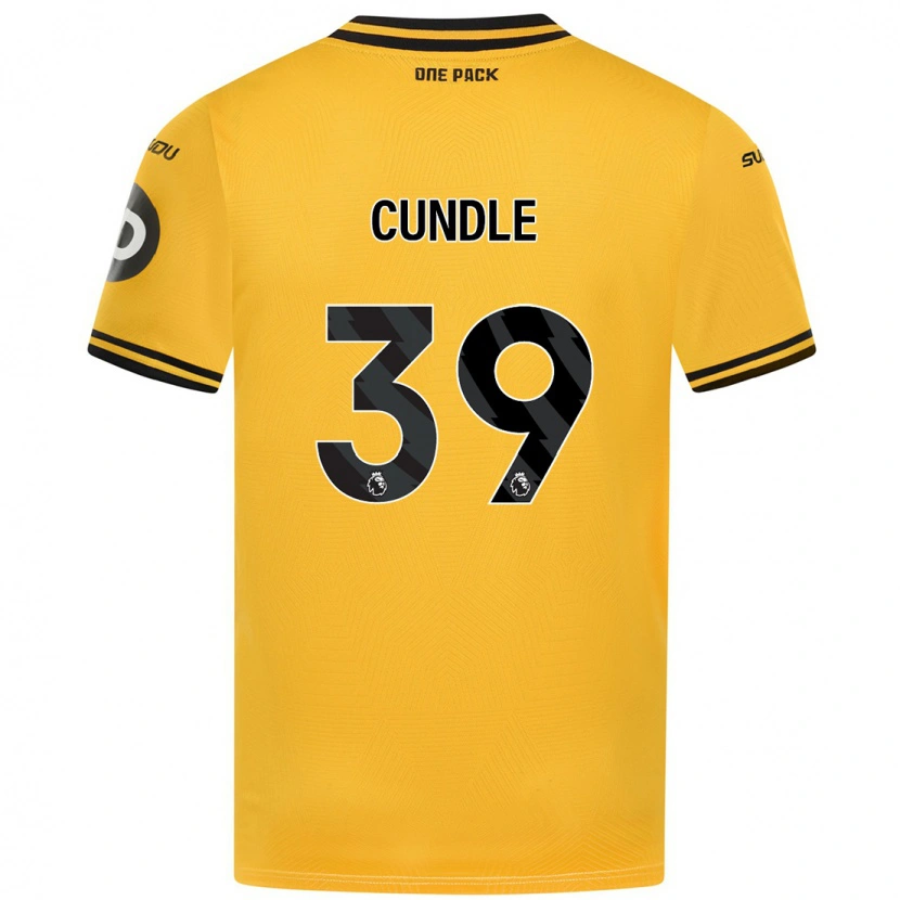 Danxen Mænd Luke Cundle #39 Gul Hjemmebane Spillertrøjer 2024/25 Trøje T-Shirt