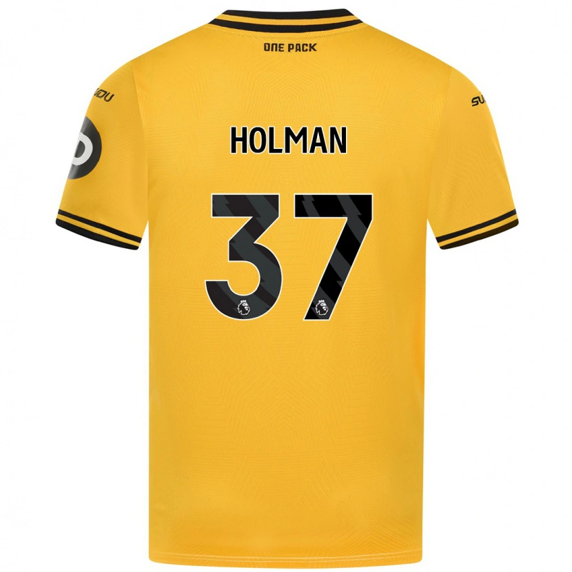 Danxen Mænd Fletcher Holman #37 Gul Hjemmebane Spillertrøjer 2024/25 Trøje T-Shirt
