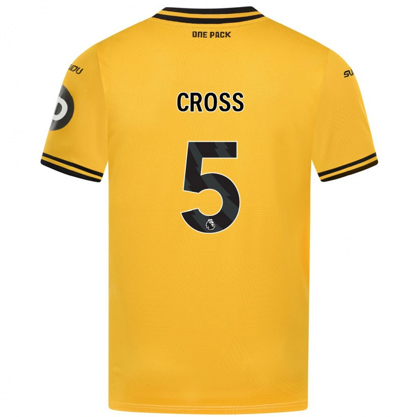 Danxen Mænd Emma Cross #5 Gul Hjemmebane Spillertrøjer 2024/25 Trøje T-Shirt