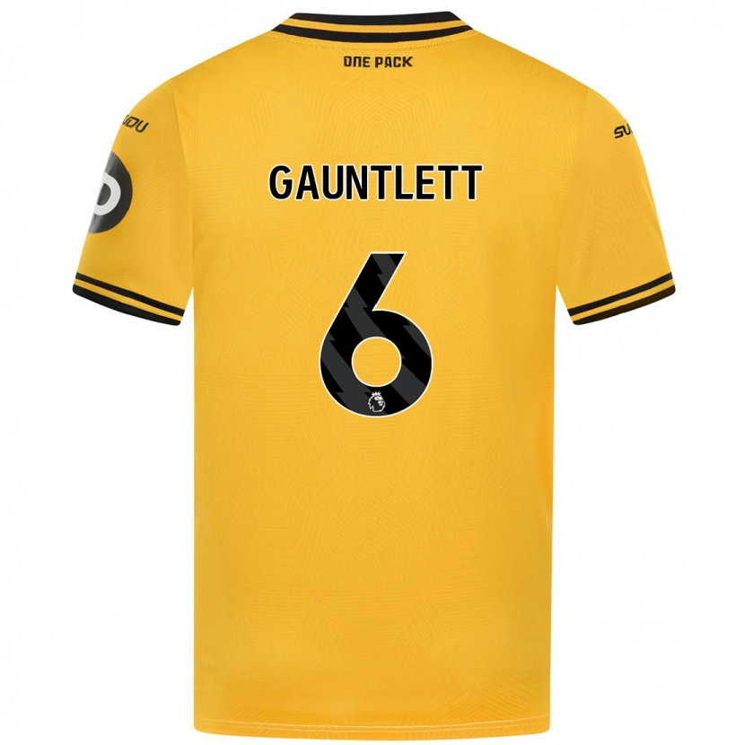 Danxen Mænd Maz Gauntlett #6 Gul Hjemmebane Spillertrøjer 2024/25 Trøje T-Shirt