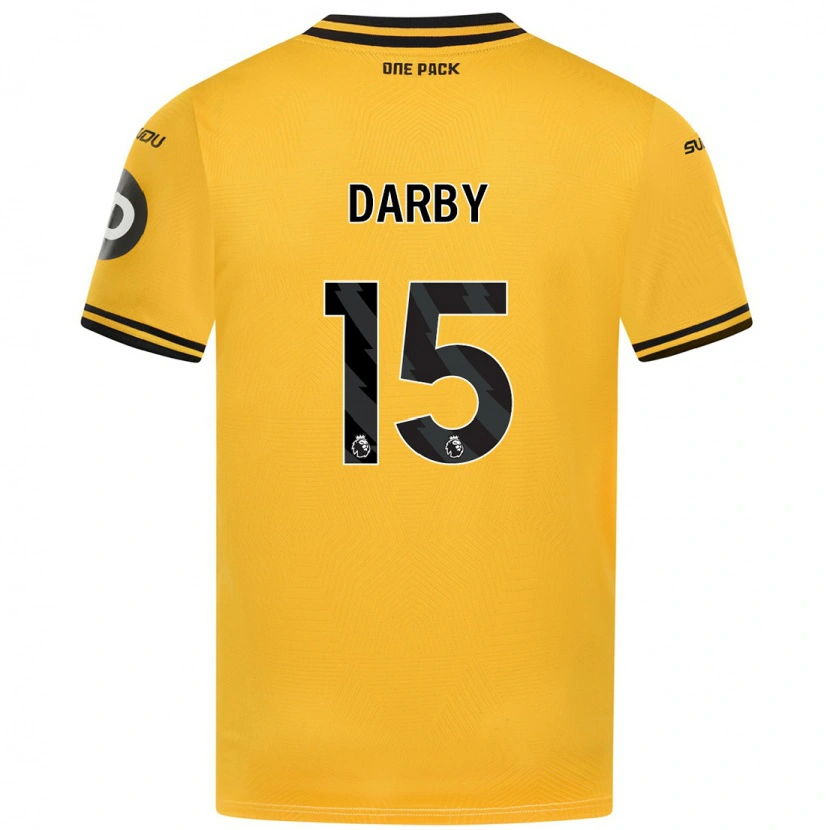 Danxen Mænd Kelly Darby #15 Gul Hjemmebane Spillertrøjer 2024/25 Trøje T-Shirt