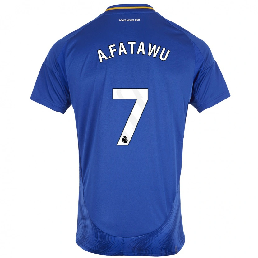 Danxen Mænd Issahaku Fatawu #7 Blå Hvid Hjemmebane Spillertrøjer 2024/25 Trøje T-Shirt