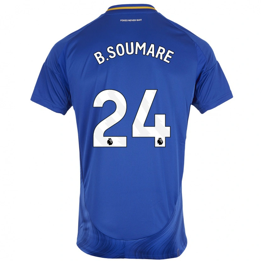 Danxen Mænd Boubakary Soumaré #24 Blå Hvid Hjemmebane Spillertrøjer 2024/25 Trøje T-Shirt