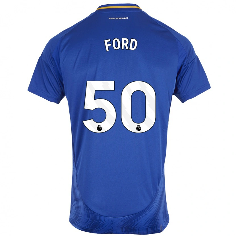Danxen Mænd Harvey Godsmark-Ford #50 Blå Hvid Hjemmebane Spillertrøjer 2024/25 Trøje T-Shirt