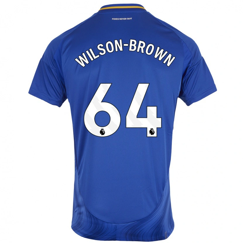 Danxen Mænd Tom Wilson-Brown #64 Blå Hvid Hjemmebane Spillertrøjer 2024/25 Trøje T-Shirt