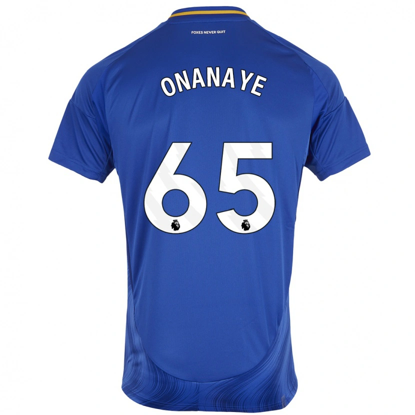 Danxen Mænd Toby Onanaye #65 Blå Hvid Hjemmebane Spillertrøjer 2024/25 Trøje T-Shirt