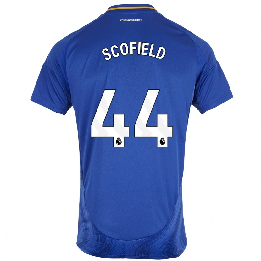 Danxen Mænd Connie Scofield #44 Blå Hvid Hjemmebane Spillertrøjer 2024/25 Trøje T-Shirt