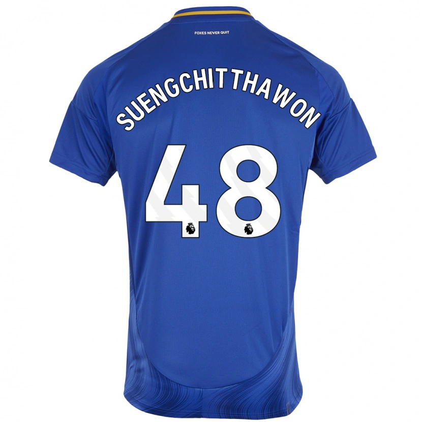 Danxen Mænd Thanawat Suengchitthawon #48 Blå Hvid Hjemmebane Spillertrøjer 2024/25 Trøje T-Shirt
