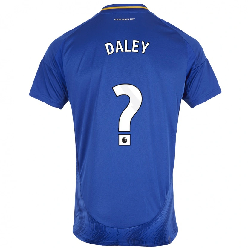 Danxen Mænd Karl Daley #0 Blå Hvid Hjemmebane Spillertrøjer 2024/25 Trøje T-Shirt